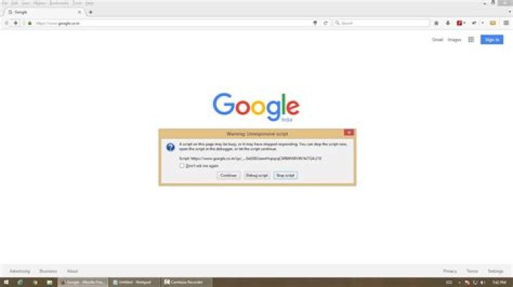 How do I get rid of an unresponsive script in Firefox?